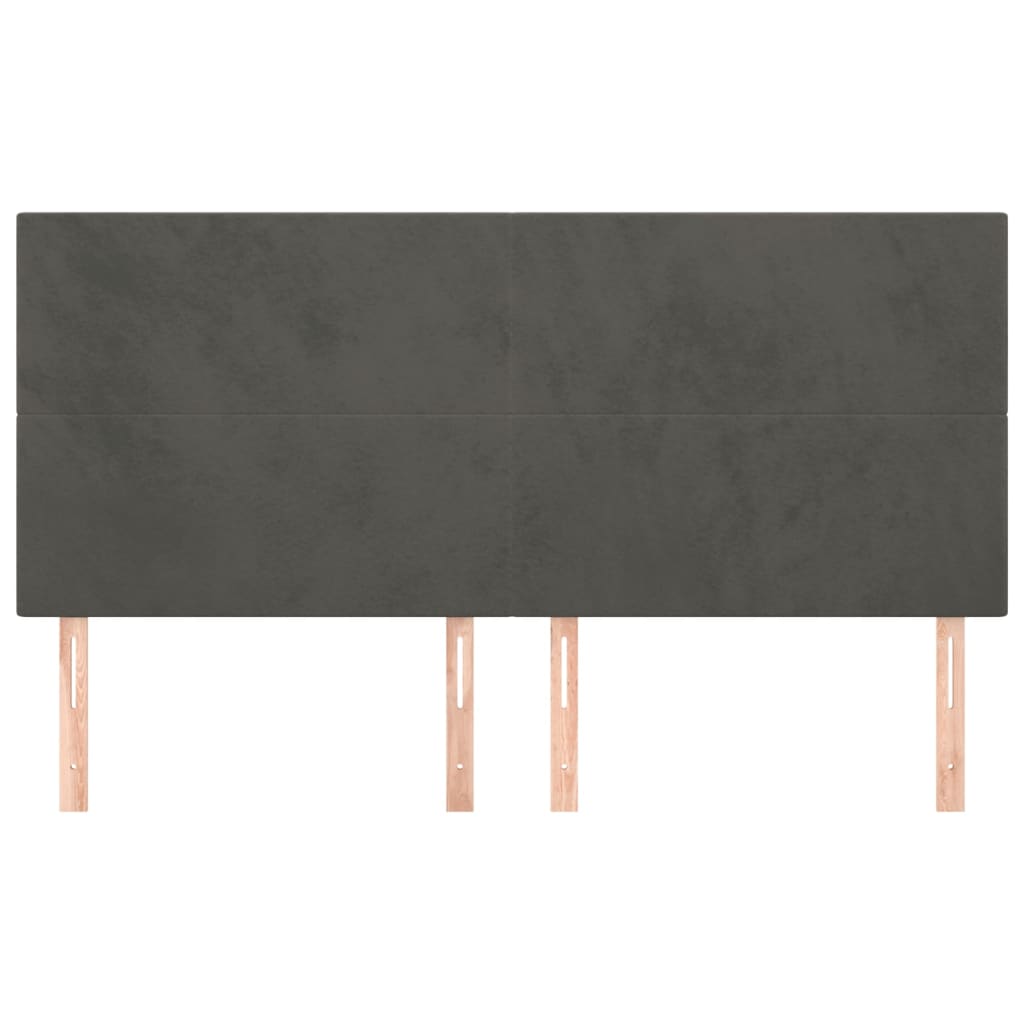 Galvūgalis, tamsiai pilkas, 180x5x118/128 cm, aksomas
