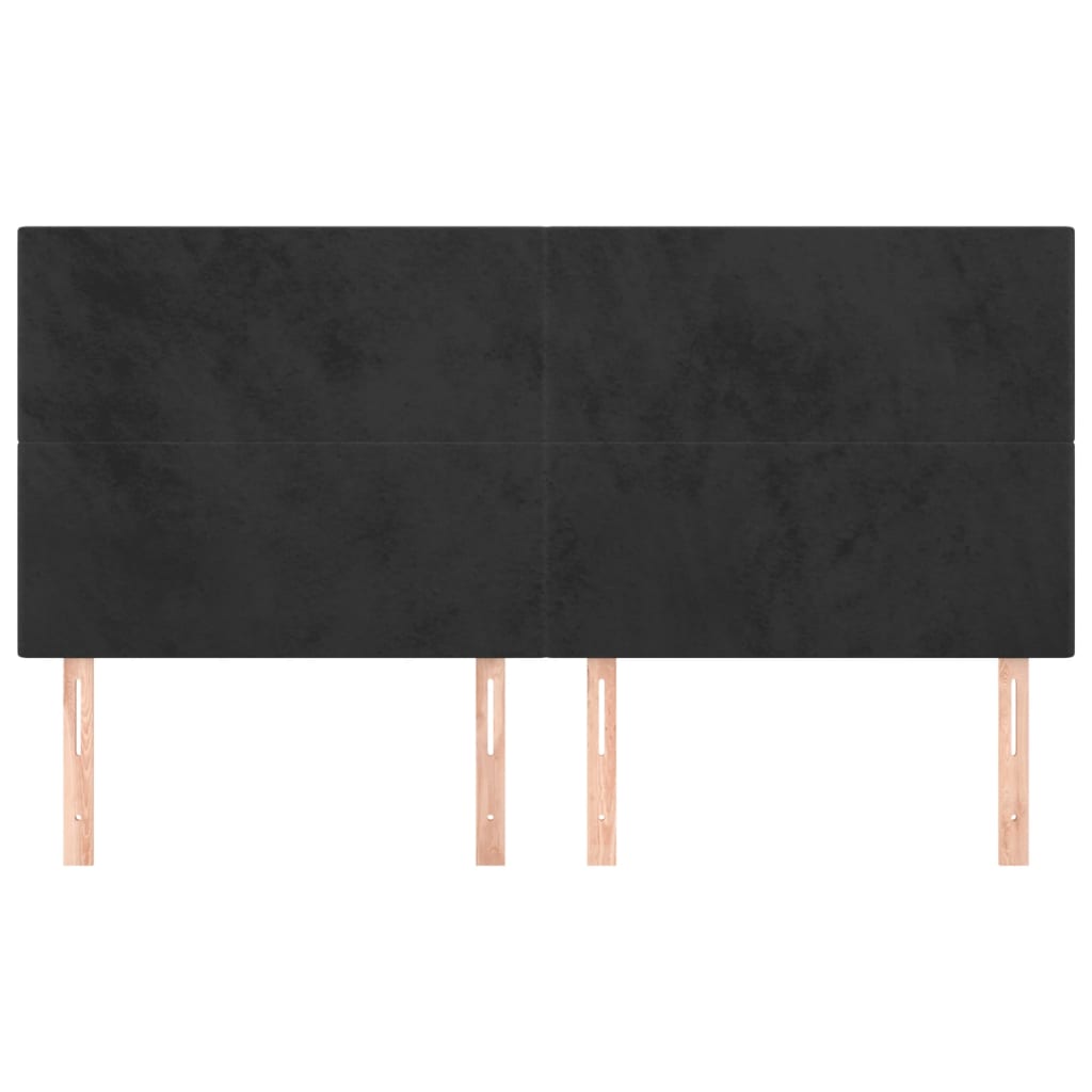 Galvūgalis, juodas, 180x5x118/128 cm, aksominis