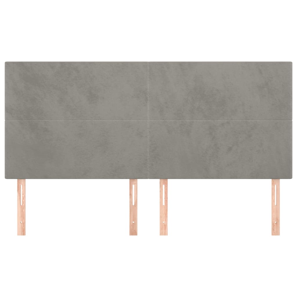 Galvūgalis, šviesiai pilkas, 200x5x118/128 cm, aksomas