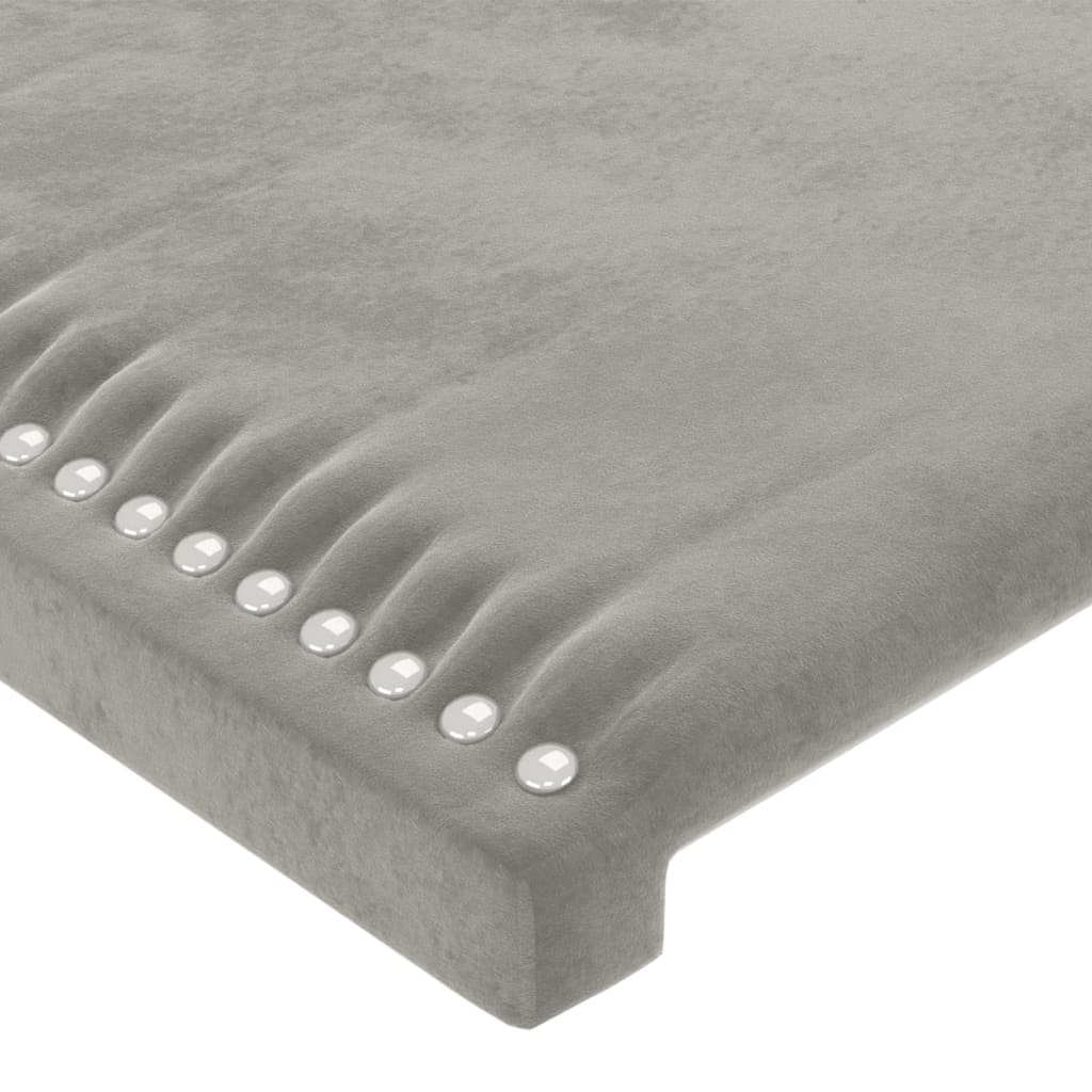 Galvūgalis, šviesiai pilkas, 200x5x118/128 cm, aksomas