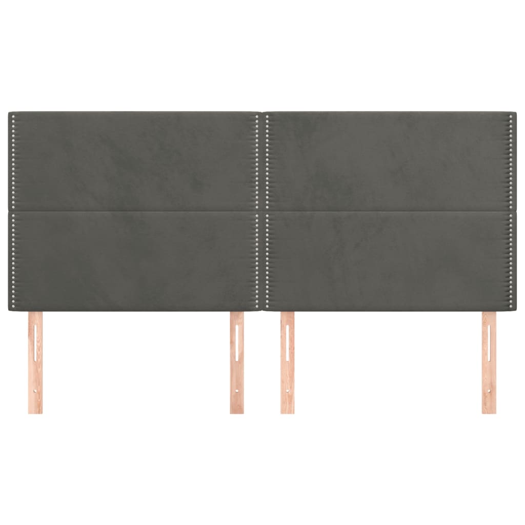 Galvūgalis, tamsiai pilkas, 200x5x118/128 cm, aksomas