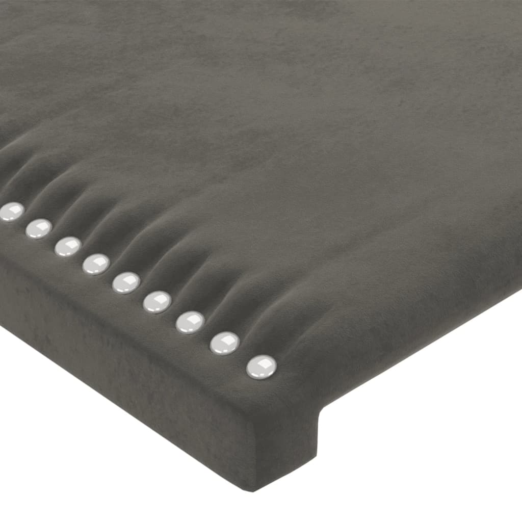 Galvūgalis, tamsiai pilkas, 200x5x118/128 cm, aksomas