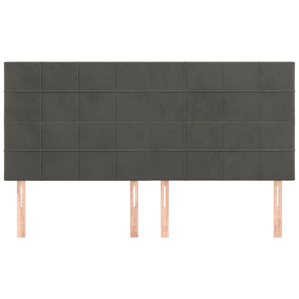 Galvūgalis, tamsiai pilkas, 160x5x118/128 cm, aksomas