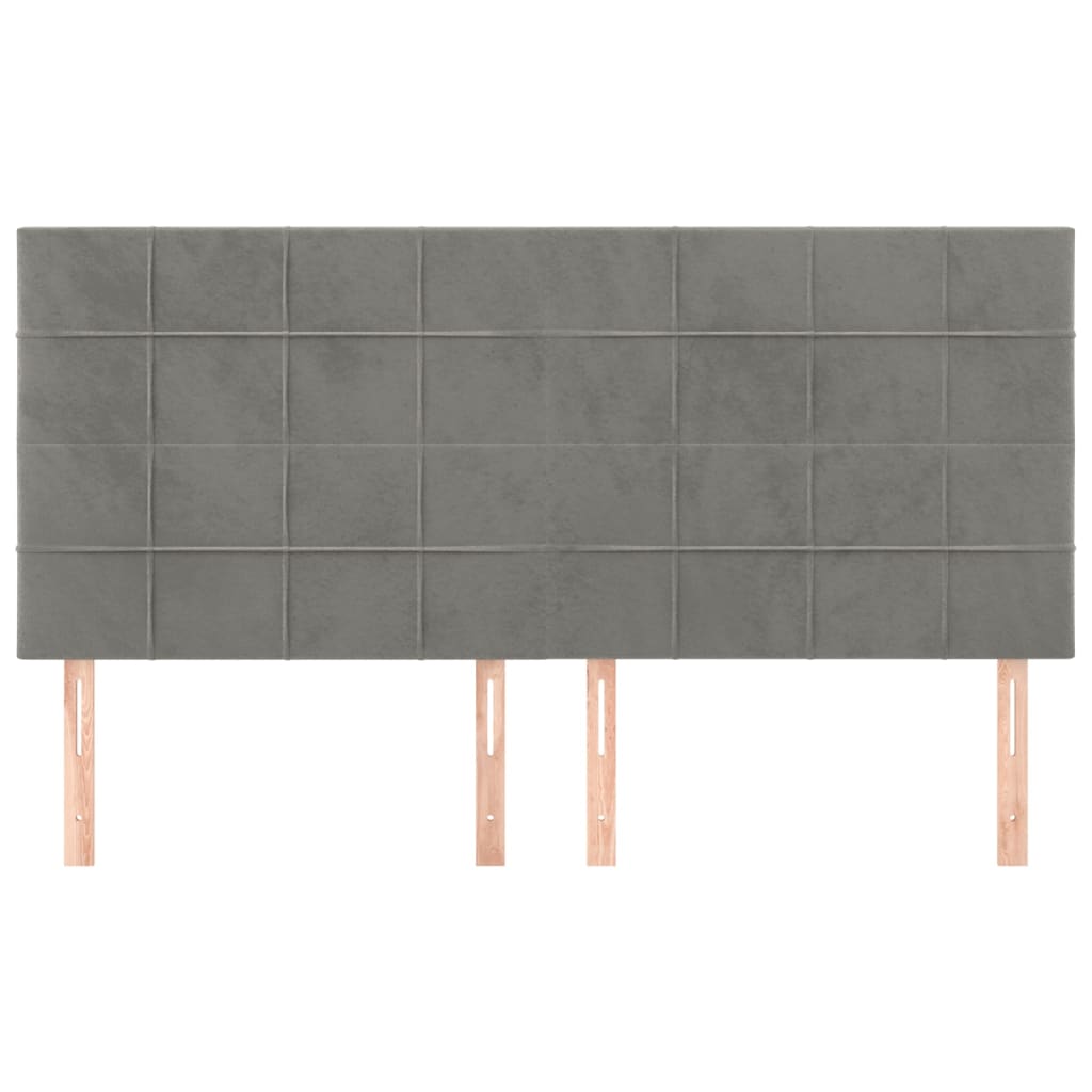 Galvūgalis, šviesiai pilkas, 180x5x118/128 cm, aksomas