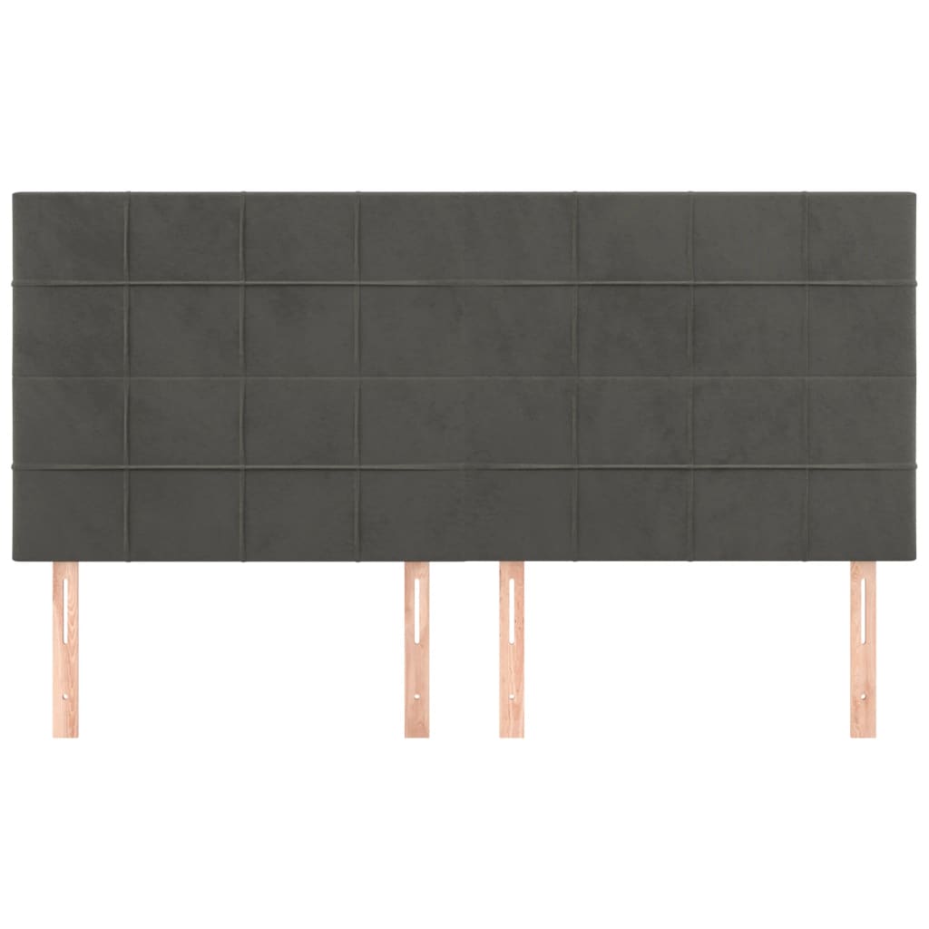 Galvūgalis, tamsiai pilkas, 180x5x118/128 cm, aksomas