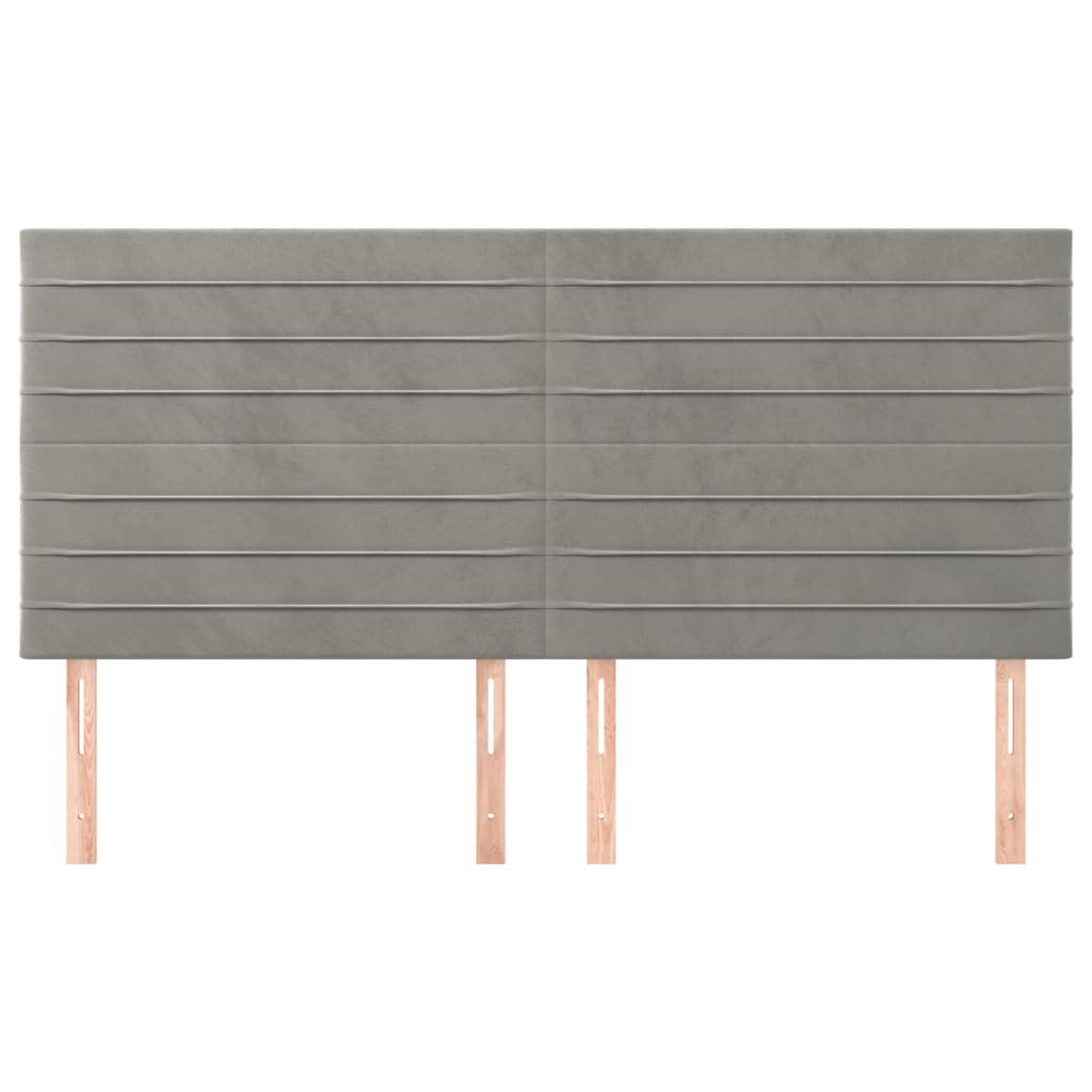 Galvūgalis, šviesiai pilkas, 200x5x118/128 cm, aksomas