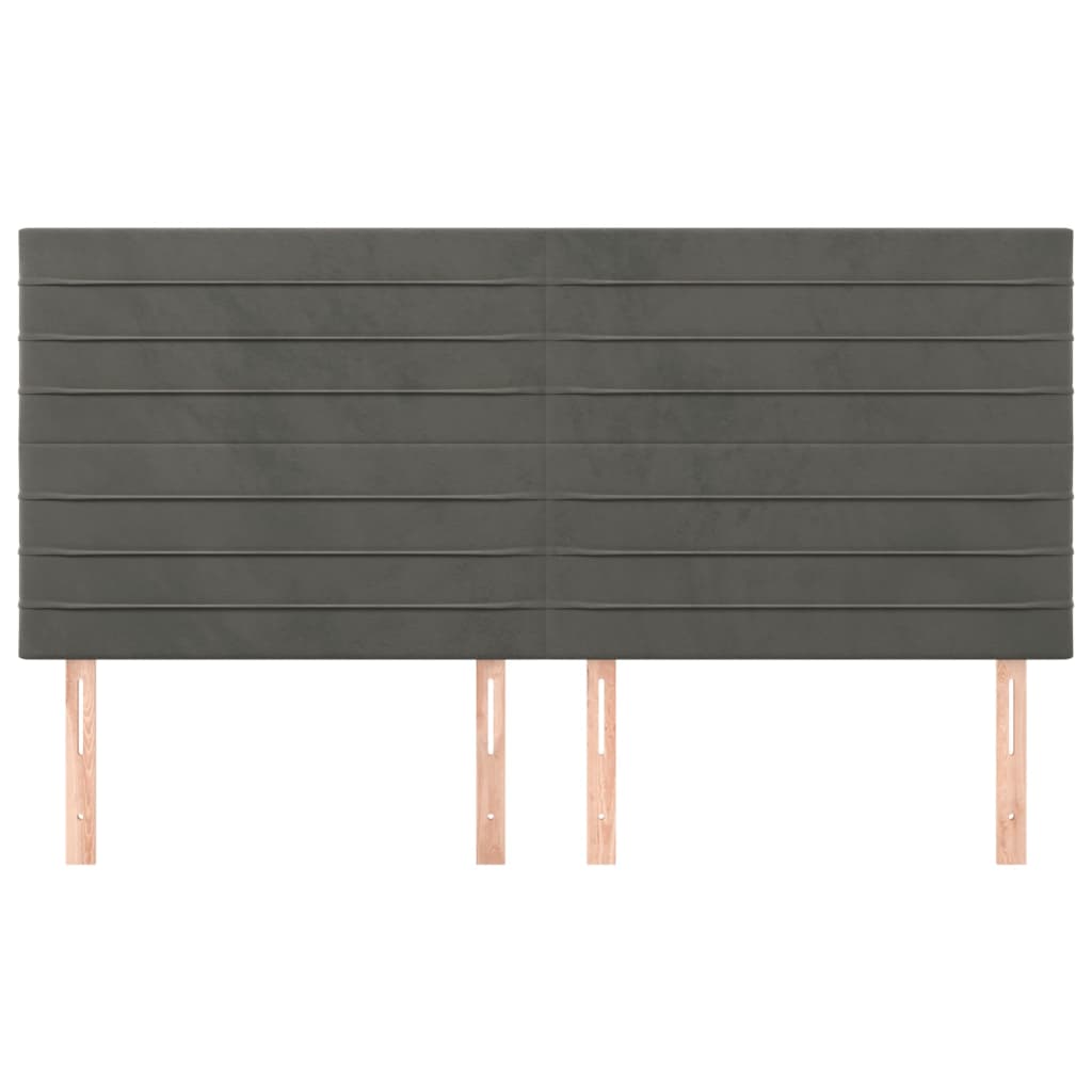 Galvūgalis, tamsiai pilkas, 200x5x118/128 cm, aksomas