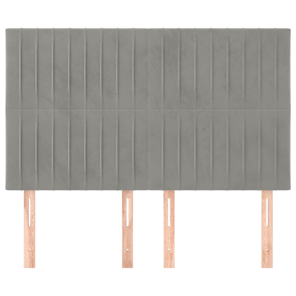 Galvūgalis, šviesiai pilkas, 144x5x118/128 cm, aksomas