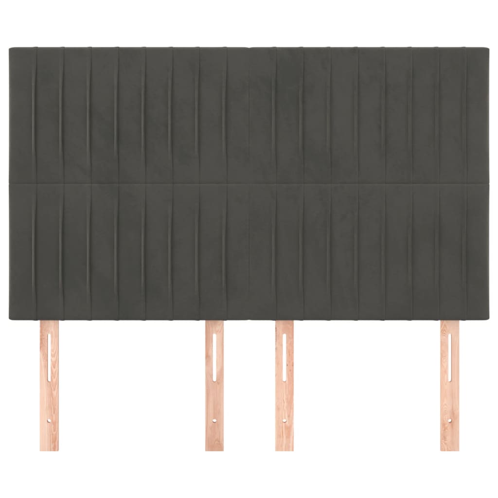 Galvūgalis, tamsiai pilkas, 144x5x118/128 cm, aksomas