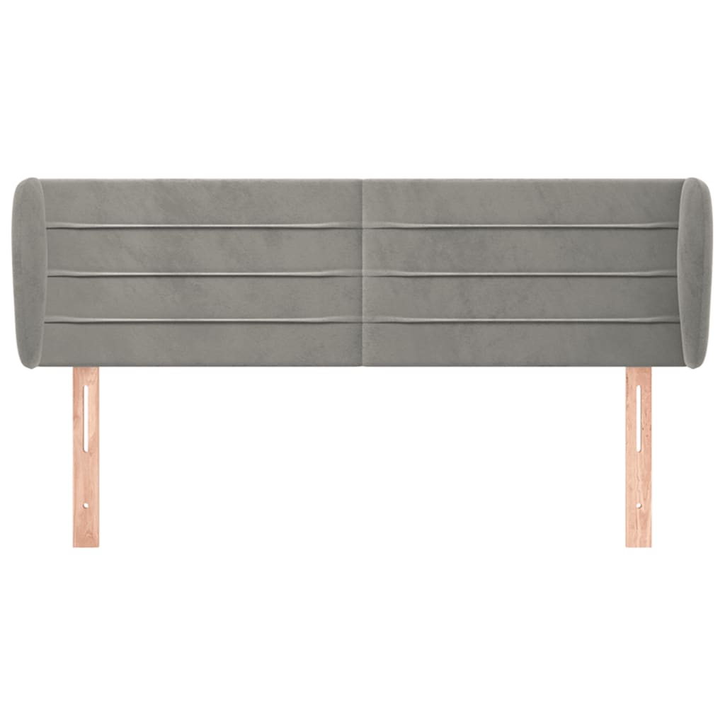 Galvūgalis su auselėmis,šviesiai pilkos,147x23x78/88cm, aksomas