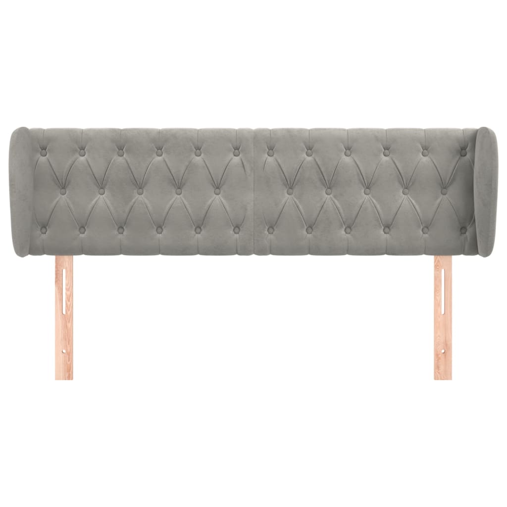 Galvūgalis su auselėmis,šviesiai pilkos,147x23x78/88cm, aksomas