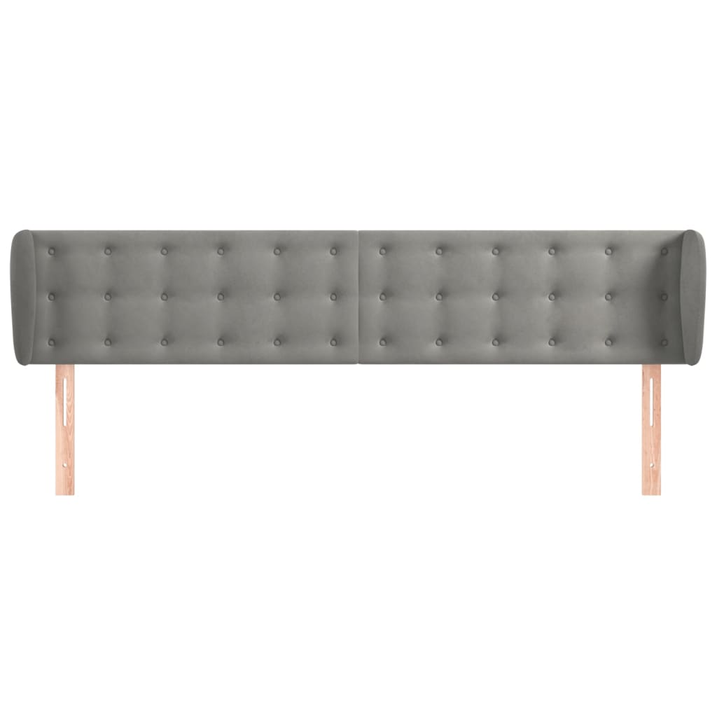 Galvūgalis su auselėmis,šviesiai pilkos,163x23x78/88cm, aksomas