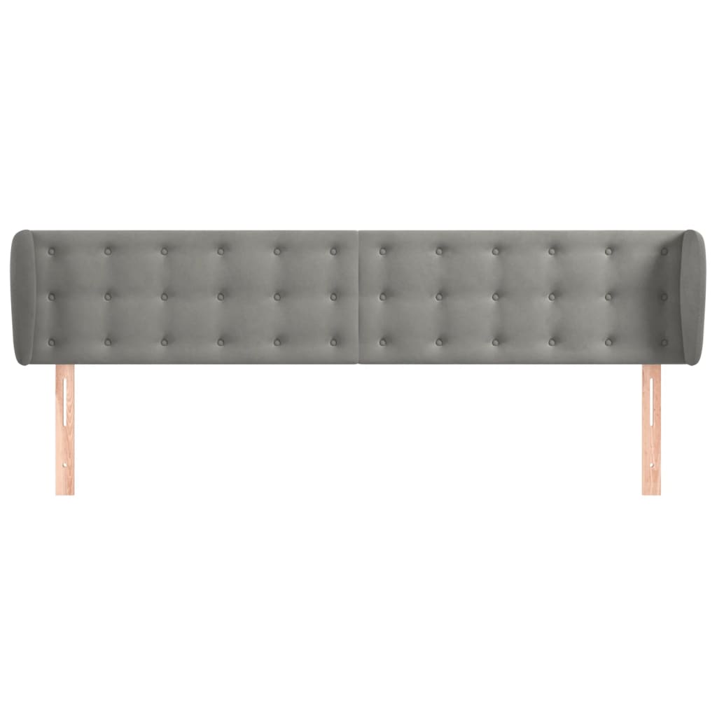 Galvūgalis su auselėmis,šviesiai pilkos,203x23x78/88cm, aksomas