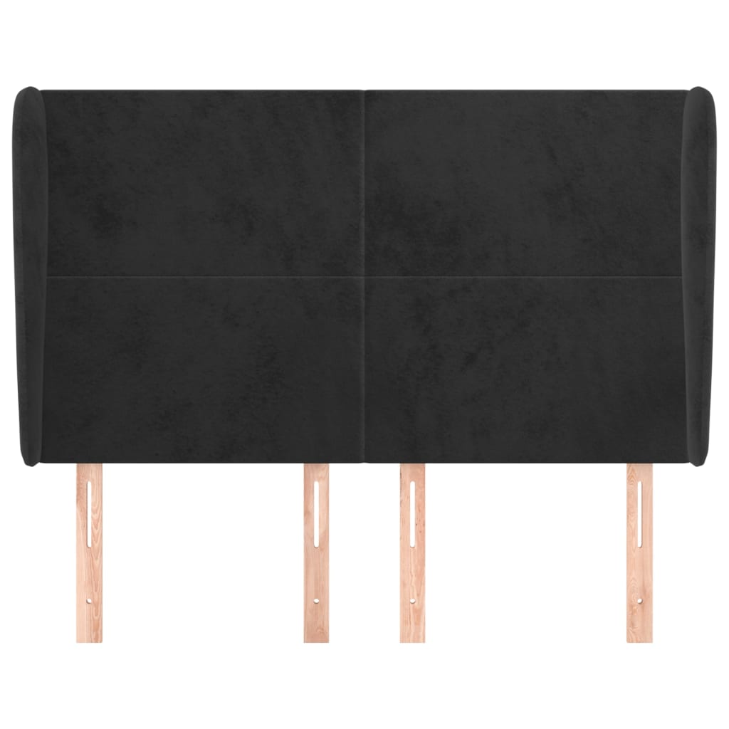 Galvūgalis su auselėmis, juodas, 147x23x118/128cm, aksomas