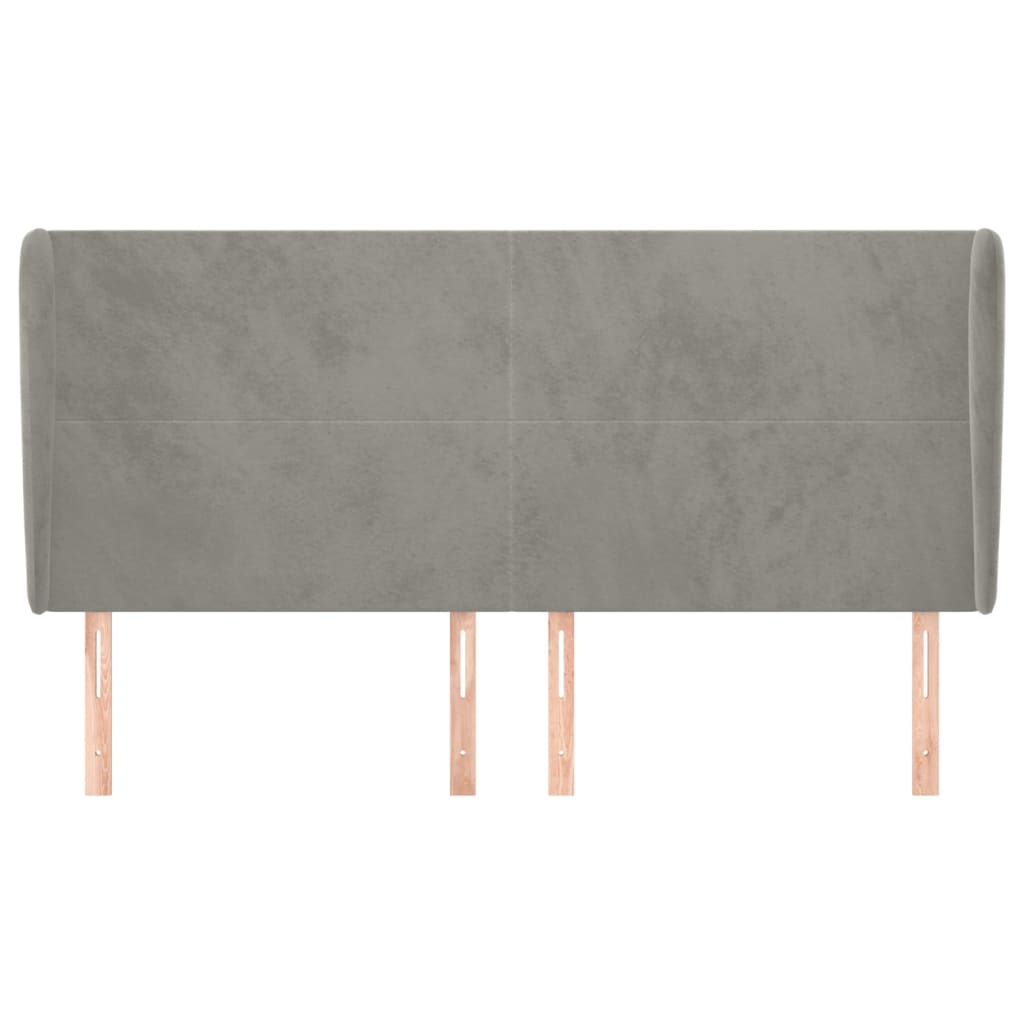 Galvūgalis su auselėmis, pilkas, 203x23x118/128cm, aksomas