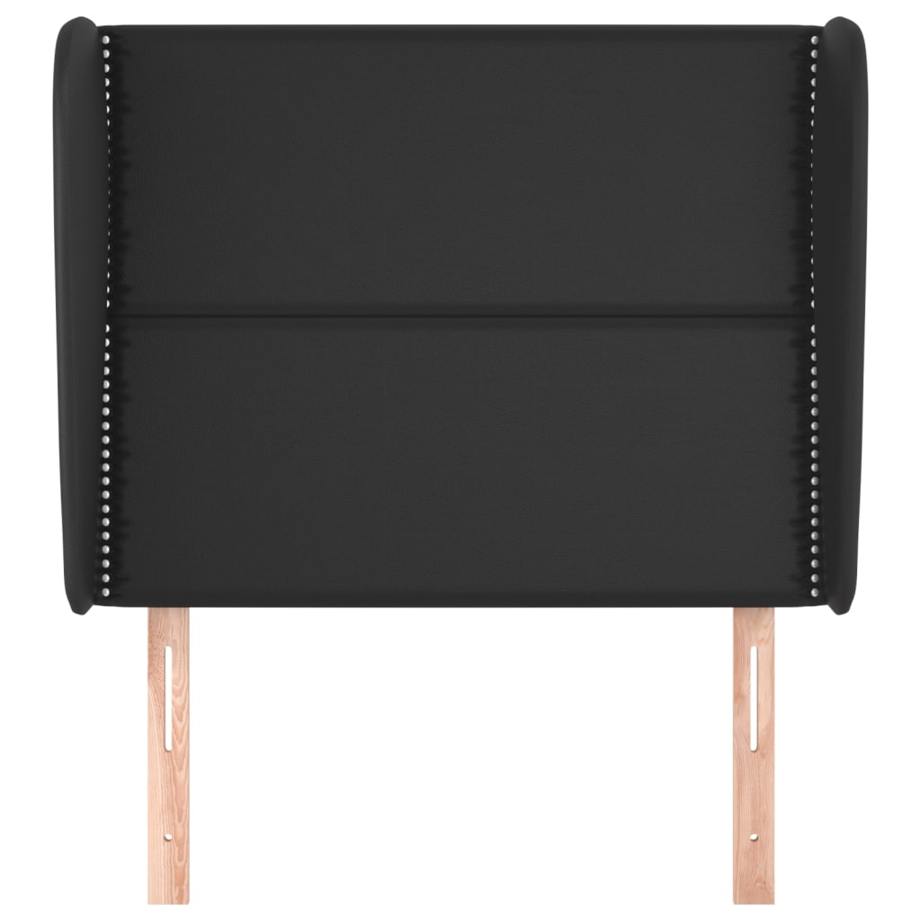 Galvūgalis su auselėmis, juodas, 103x23x118/128cm, dirbtinė oda