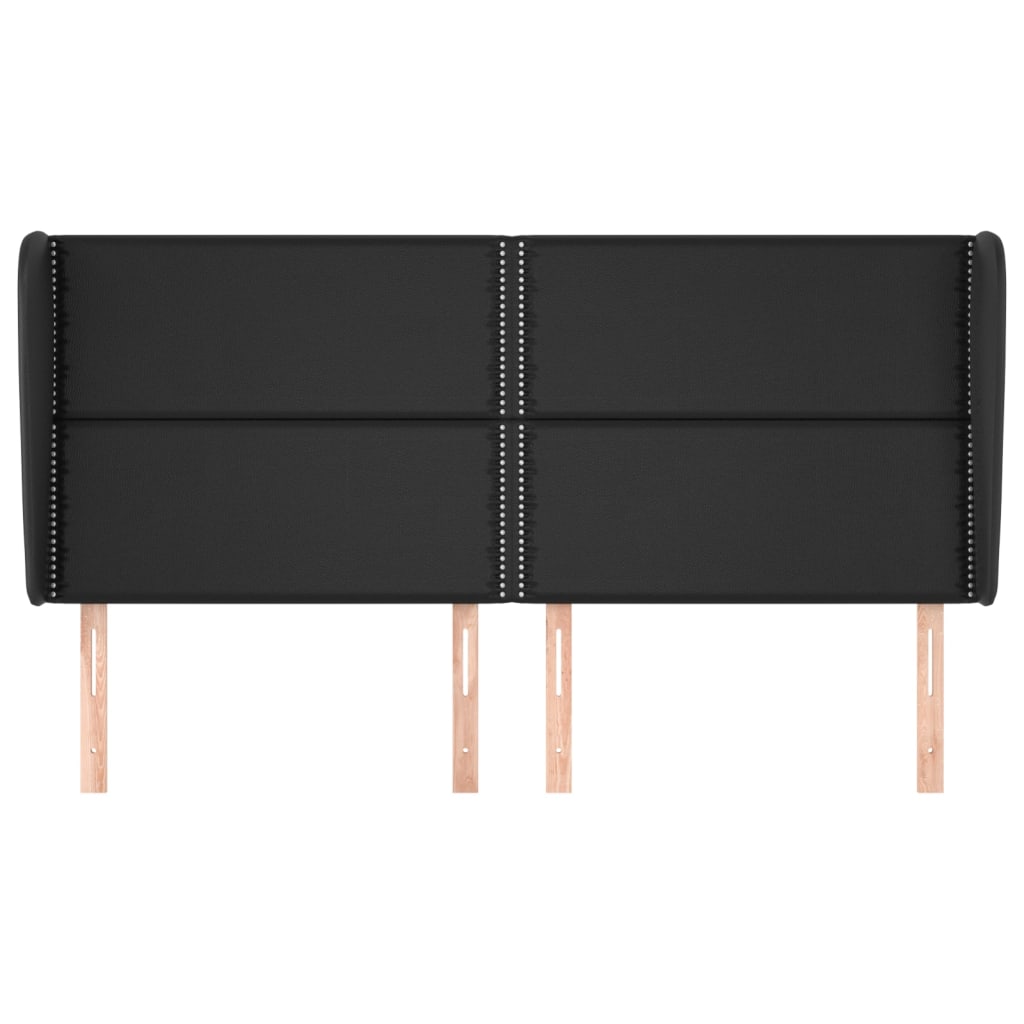 Galvūgalis su auselėmis, juodas, 183x23x118/128cm, netikra oda