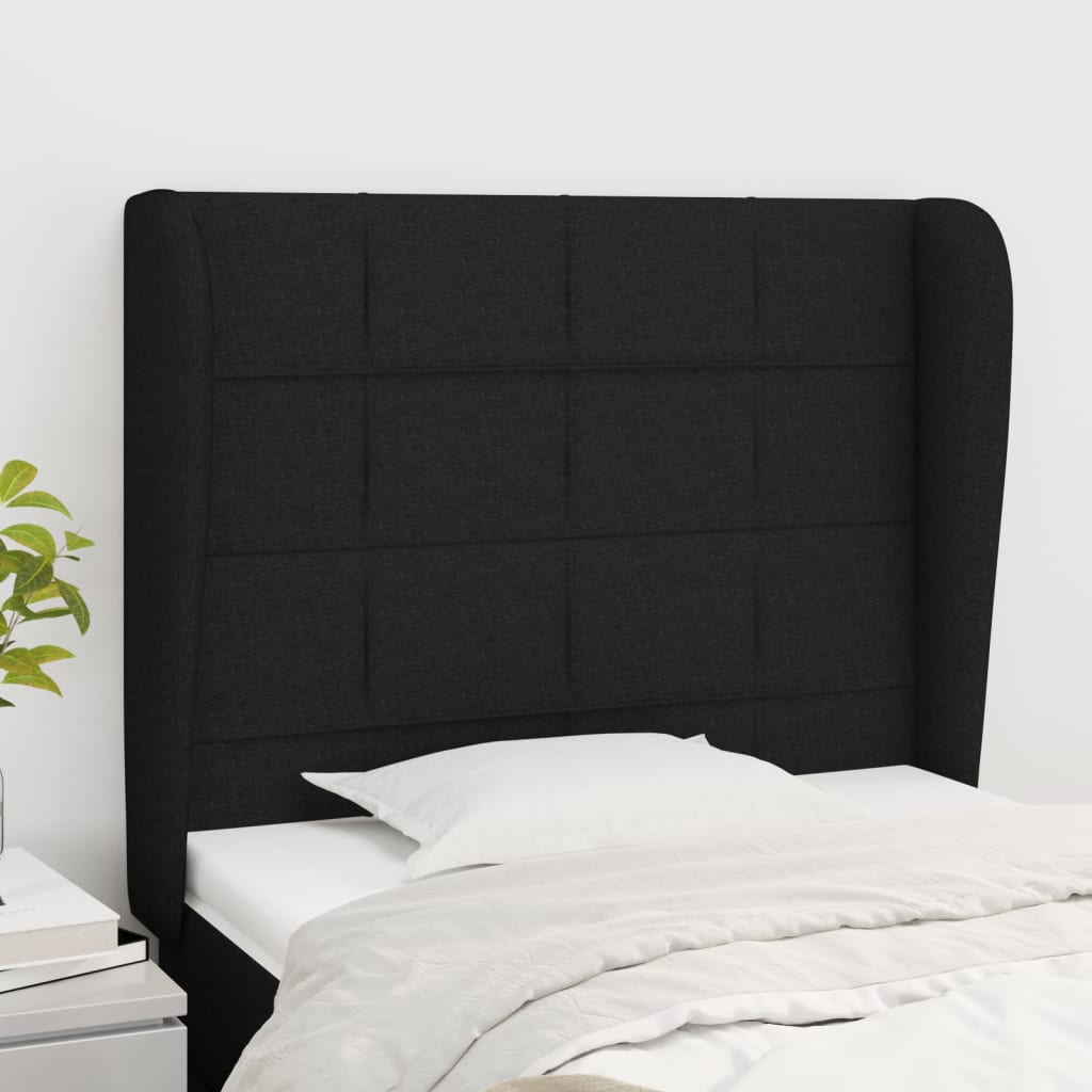 Galvūgalis su auselėmis, juodas, 103x23x118/128cm, audinys