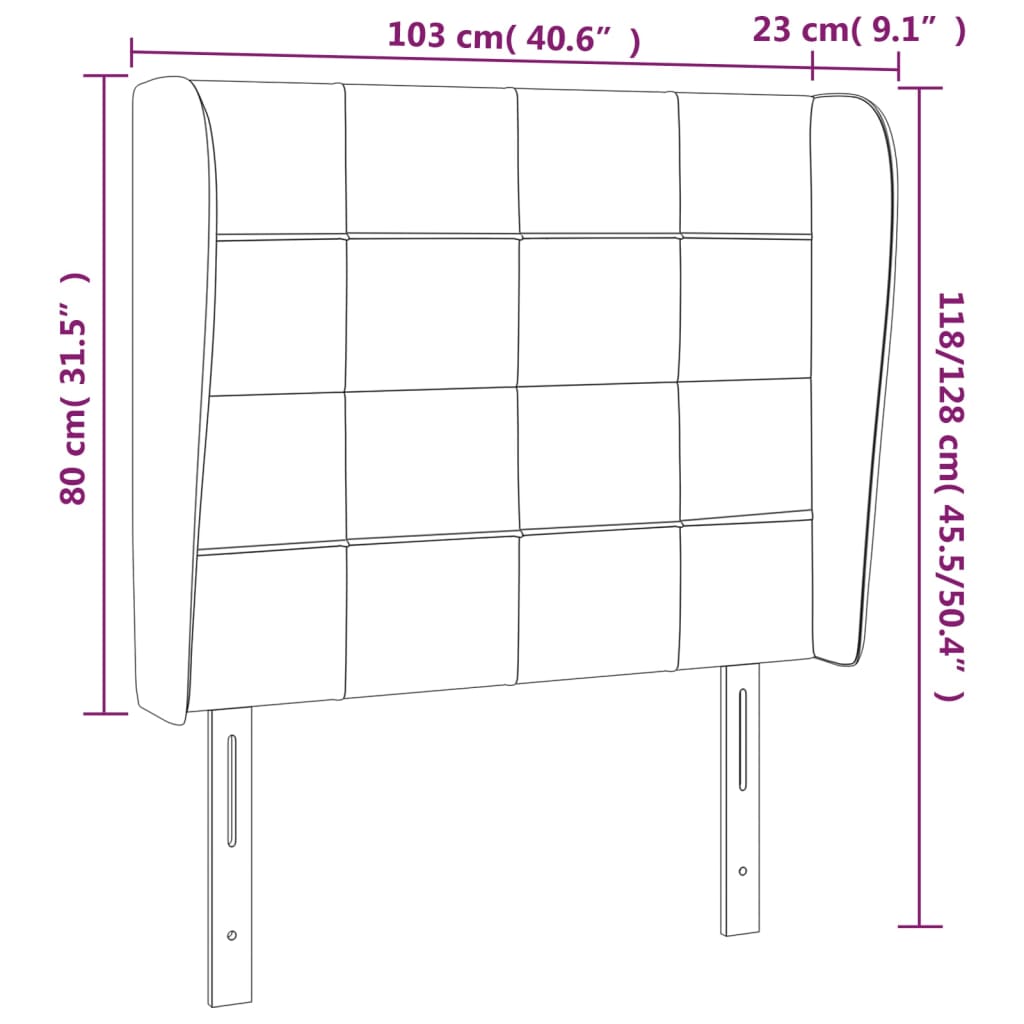 Galvūgalis su auselėmis, rudas, 103x23x118/128cm, audinys