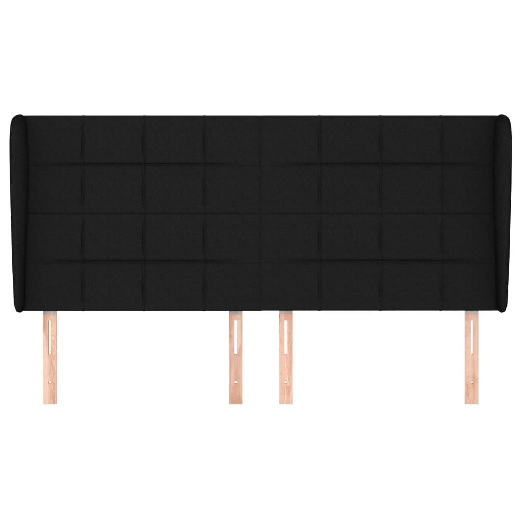 Galvūgalis su auselėmis, juodas, 163x23x118/128cm, audinys