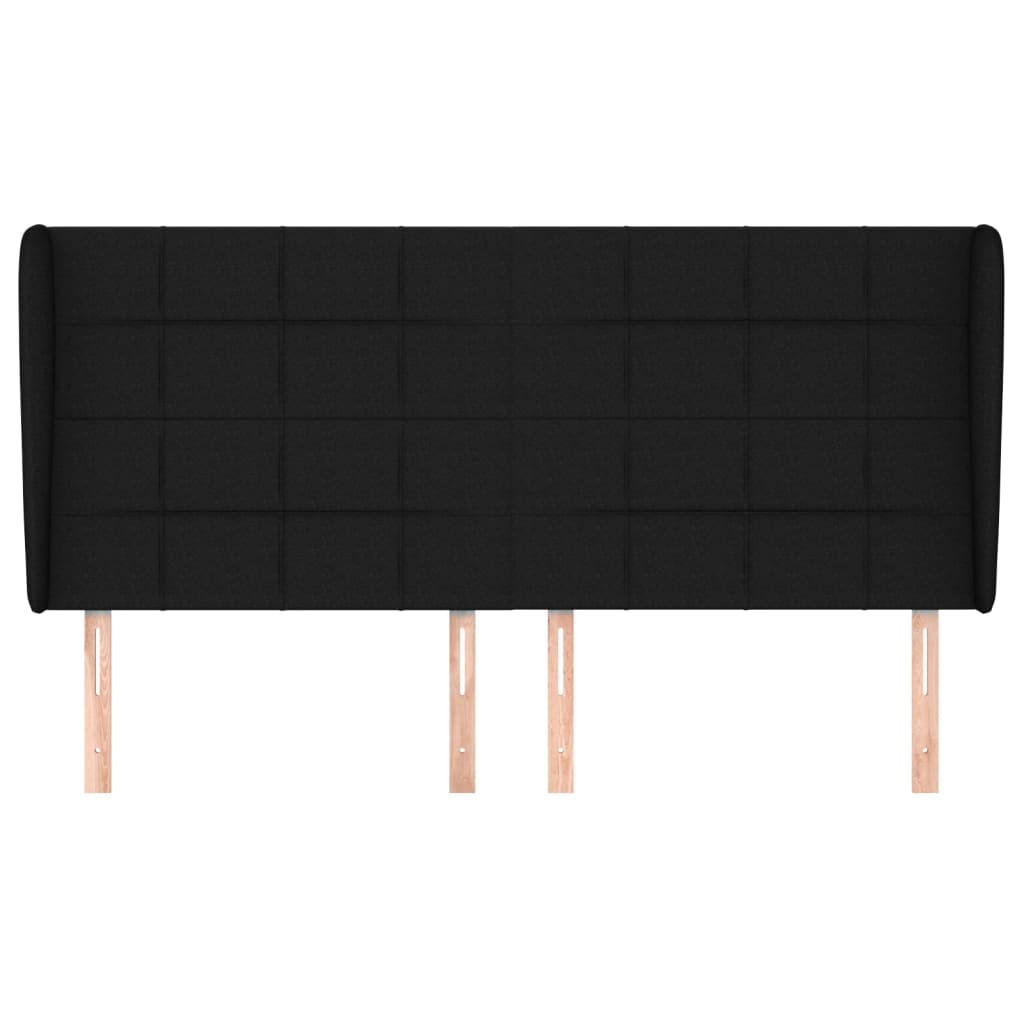 Galvūgalis su auselėmis, juodas, 183x23x118/128cm, audinys