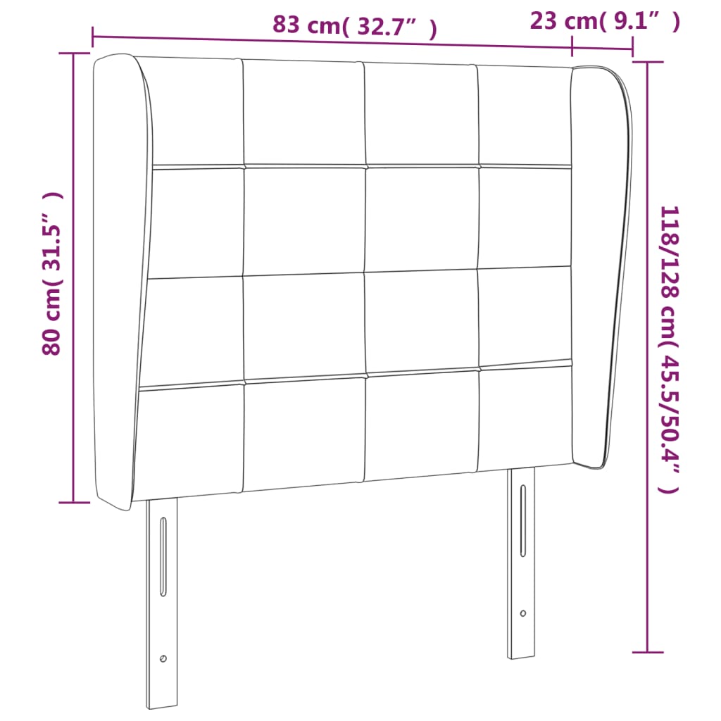 Galvūgalis su auselėmis, rožinis, 83x23x118/128cm, aksomas