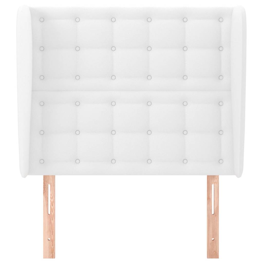 Galvūgalis su auselėmis, baltas, 83x23x118/128cm, dirbtinė oda