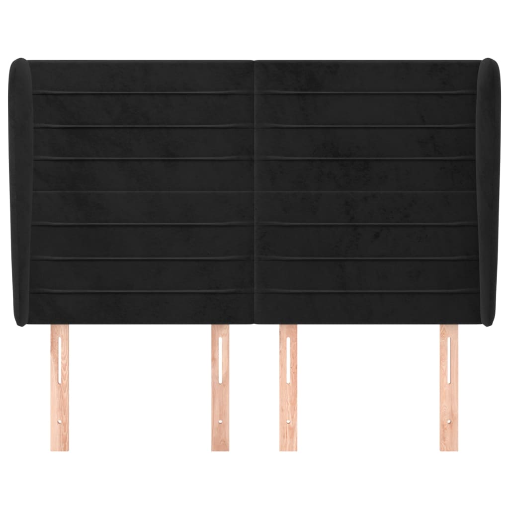 Galvūgalis su auselėmis, juodas, 147x23x118/128cm, aksomas