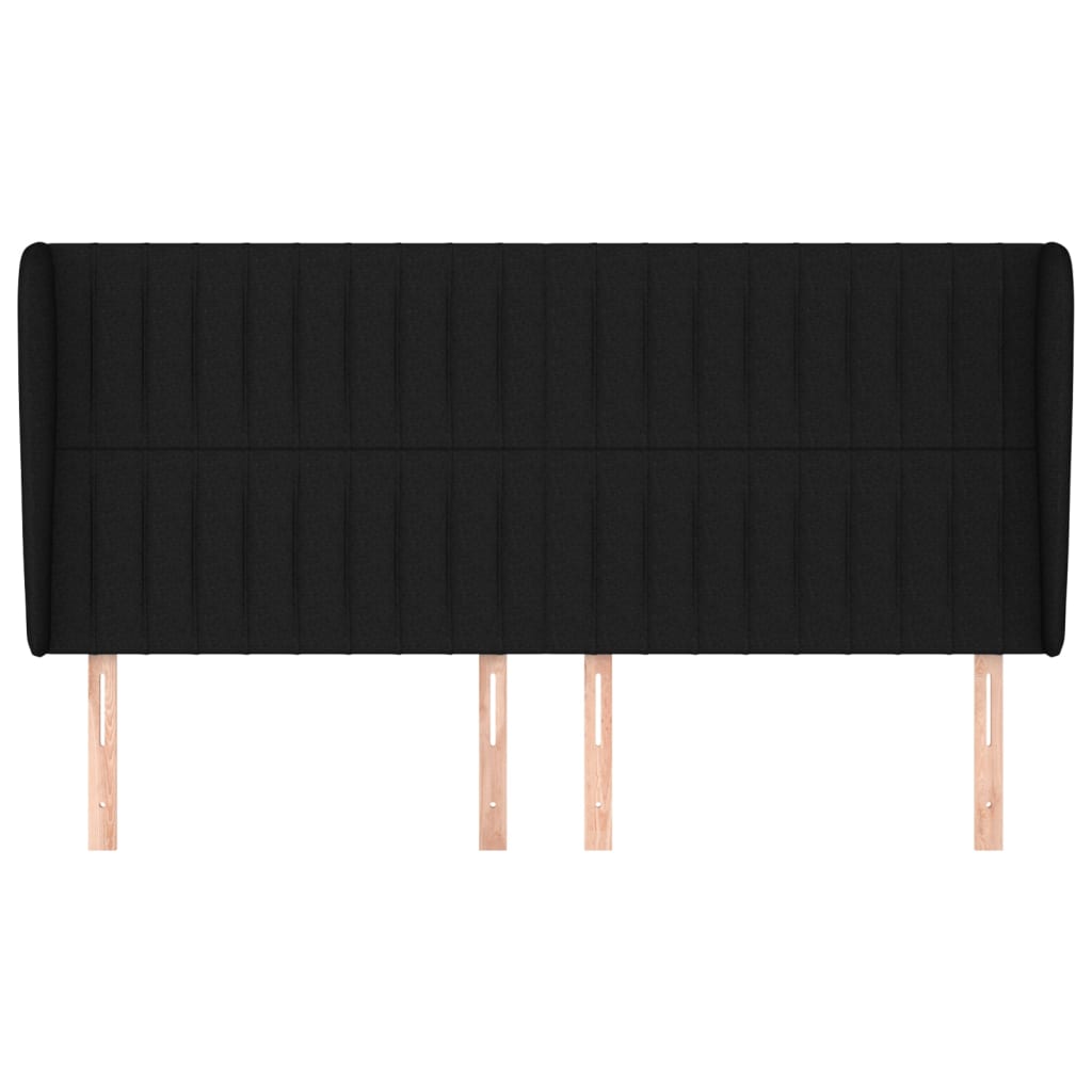 Galvūgalis su auselėmis, juodas, 183x23x118/128cm, audinys