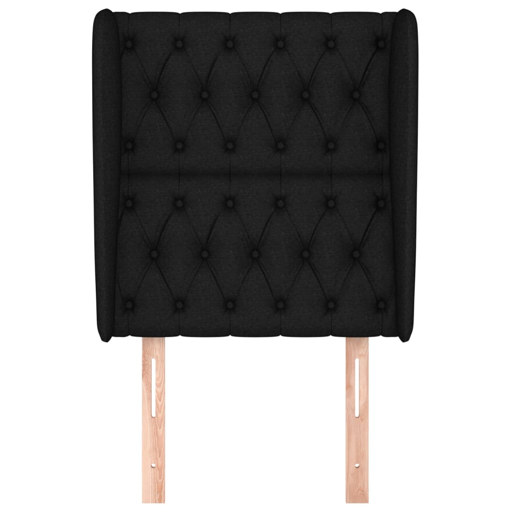 Galvūgalis su auselėmis, juodas, 83x23x118/128cm, audinys