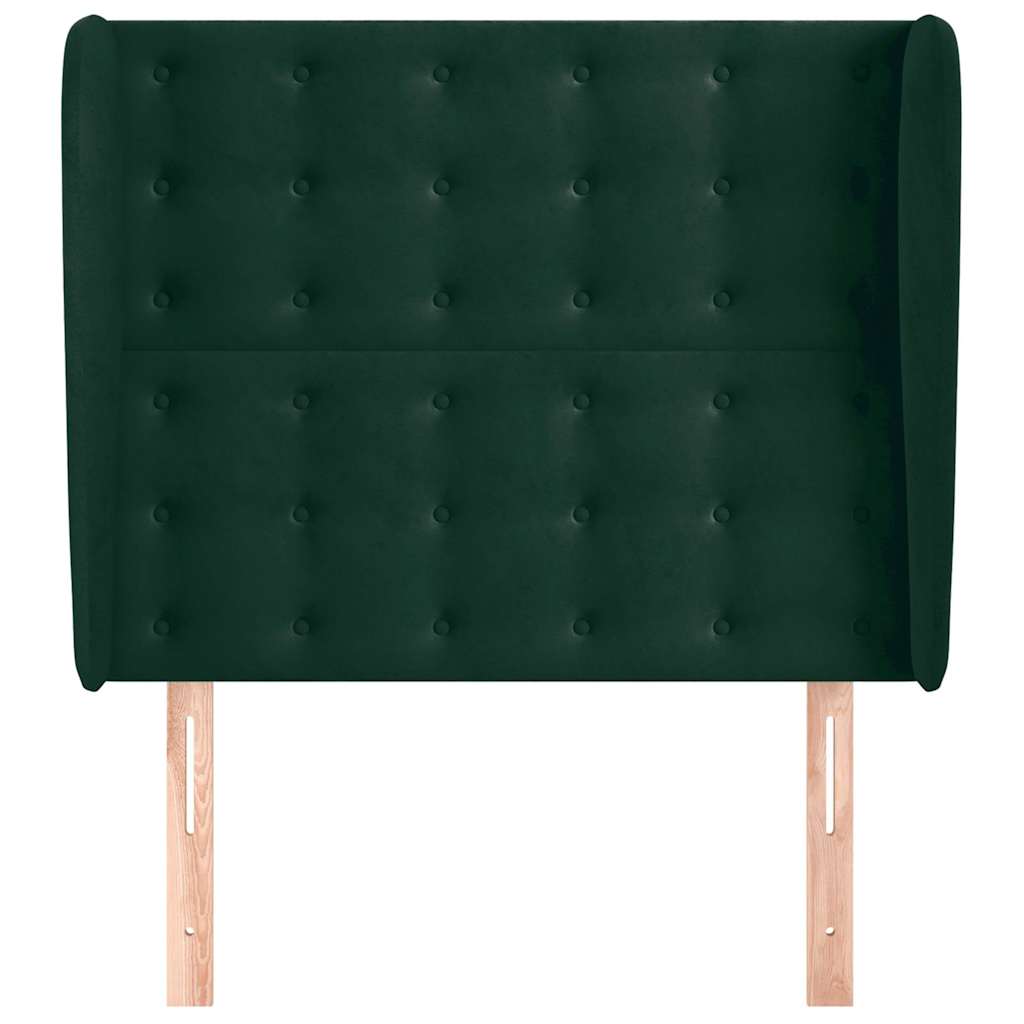 Galvūgalis su auselėmis, tamsiai žalia, 93x23x118/128cm,aksomas