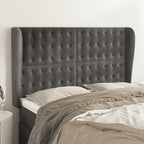 Galvūgalis su auselėmis, pilkas, 147x23x118/128cm, aksomas