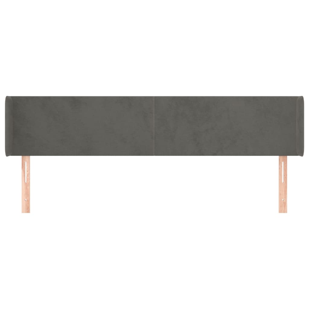 Galvūgalis su auselėmis, tamsiai pilkos,203x16x78/88cm, aksomas