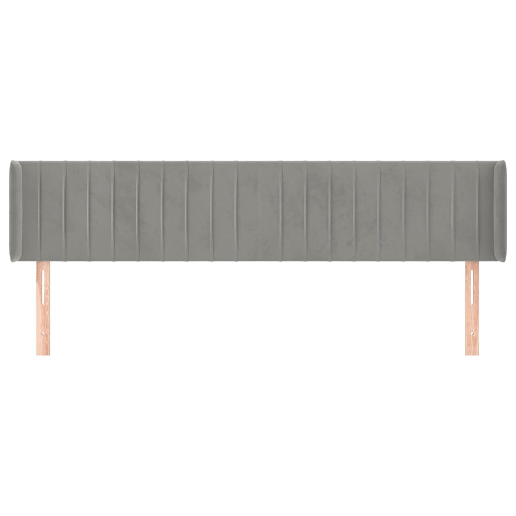 Galvūgalis su auselėmis,šviesiai pilkos,183x16x78/88cm, aksomas