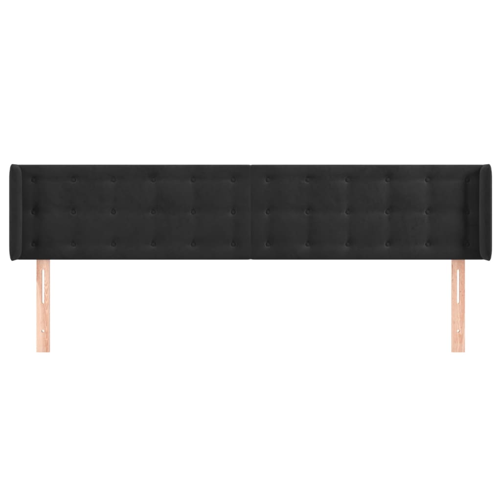 Galvūgalis su auselėmis, juodos spalvos,183x16x78/88cm, aksomas