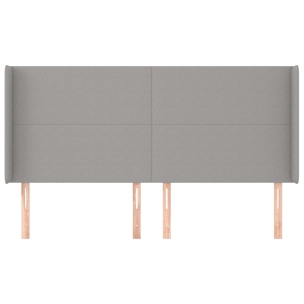 Galvūgalis su auselėmis, pilkas, 203x16x118/128 cm, audinys