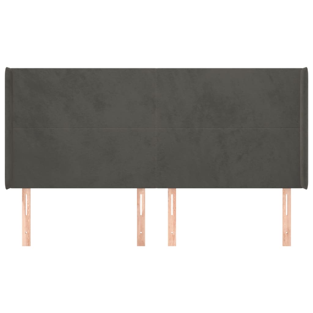 Galvūgalis su auselėmis,tamsiai pilkos,163x16x118/128cm,aksomas