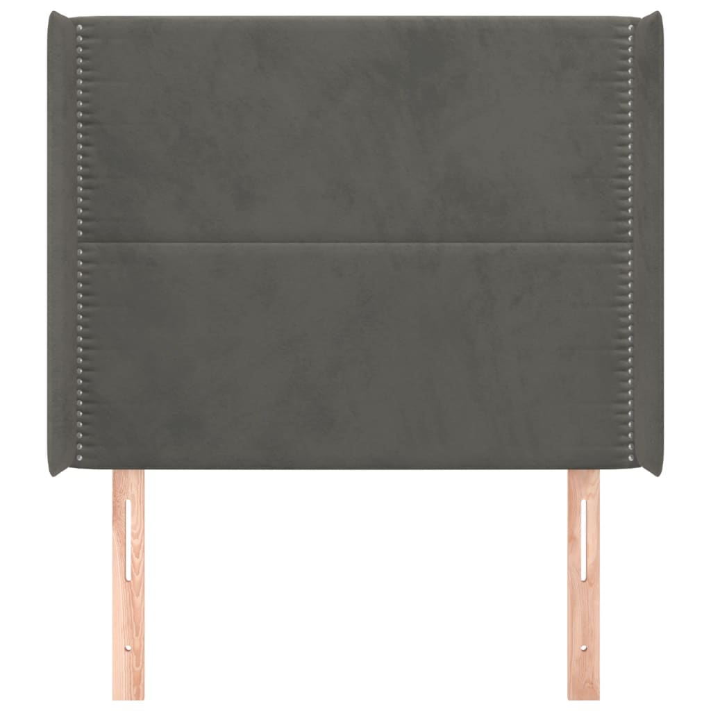 Galvūgalis su auselėmis, tamsiai pilkos,93x16x118/128cm,aksomas