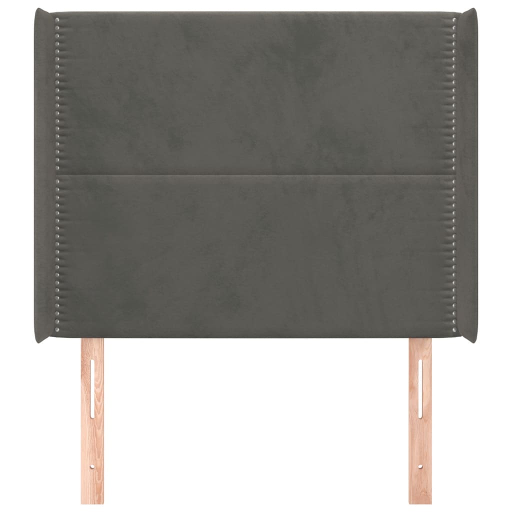 Galvūgalis su auselėmis,tamsiai pilkos,103x16x118/128cm,aksomas