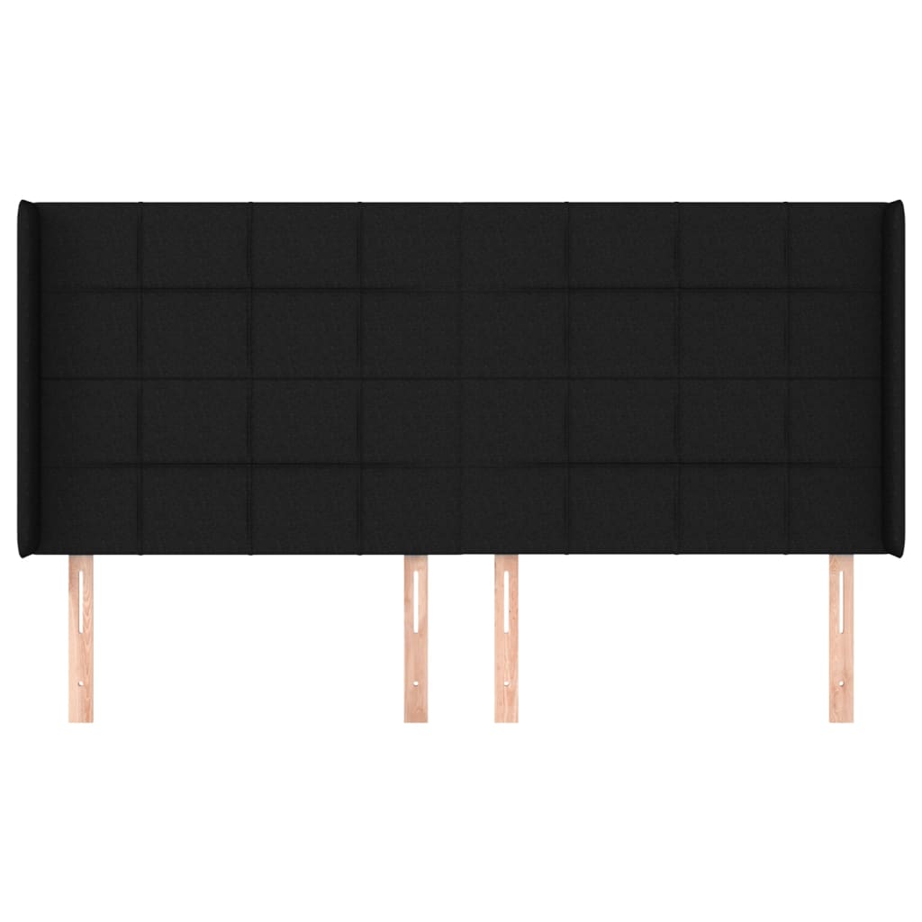 Galvūgalis su auselėmis, juodas, 183x16x118/128cm, audinys