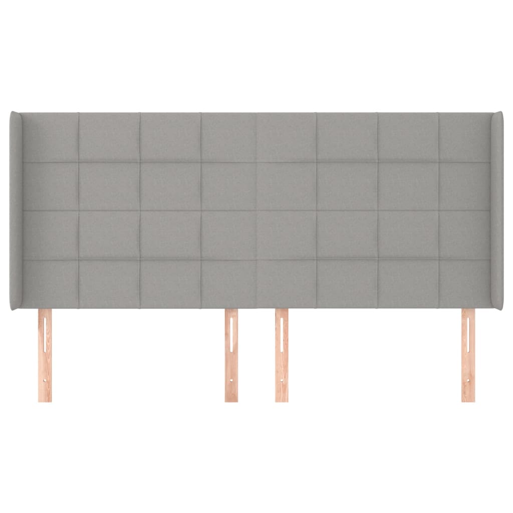 Galvūgalis su auselėmis, pilkas, 203x16x118/128 cm, audinys