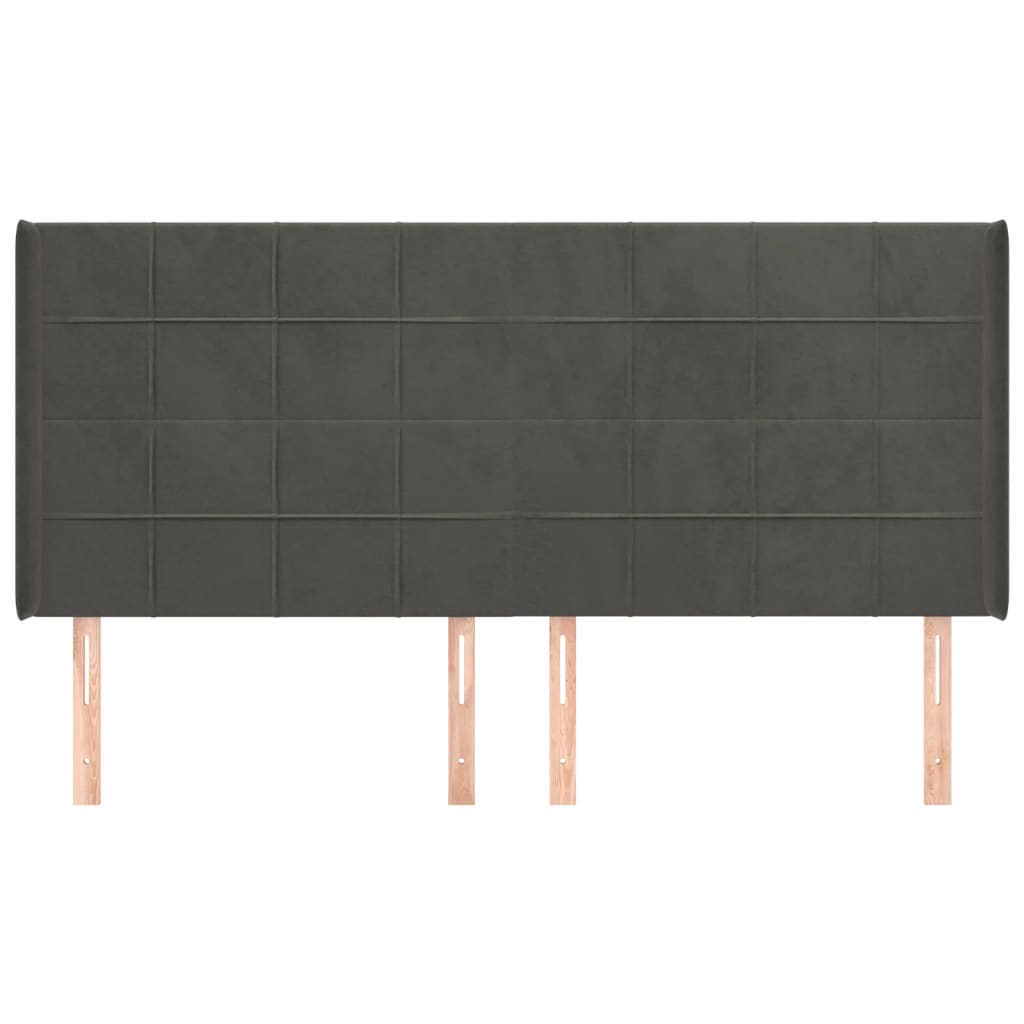 Galvūgalis su auselėmis,tamsiai pilkos,163x16x118/128cm,aksomas