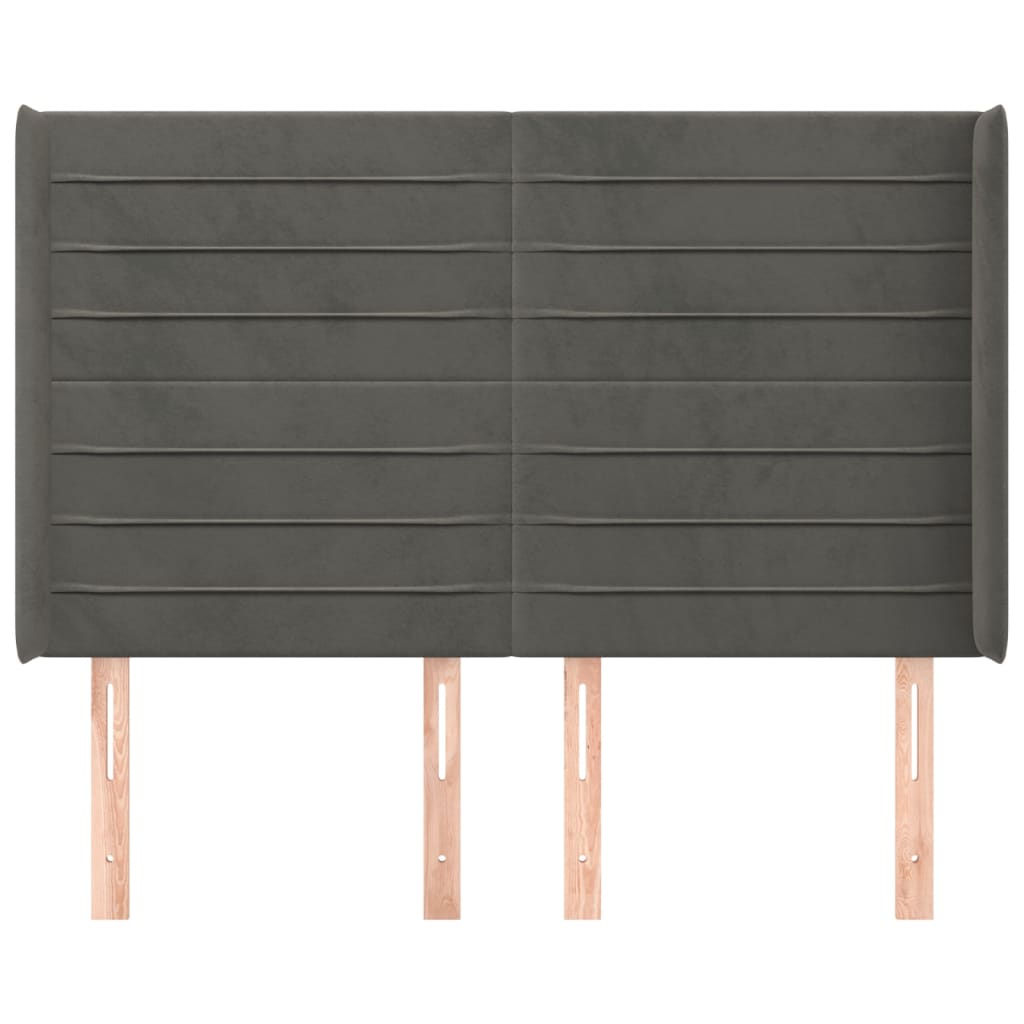 Galvūgalis su auselėmis,tamsiai pilkos,147x16x118/128cm,aksomas