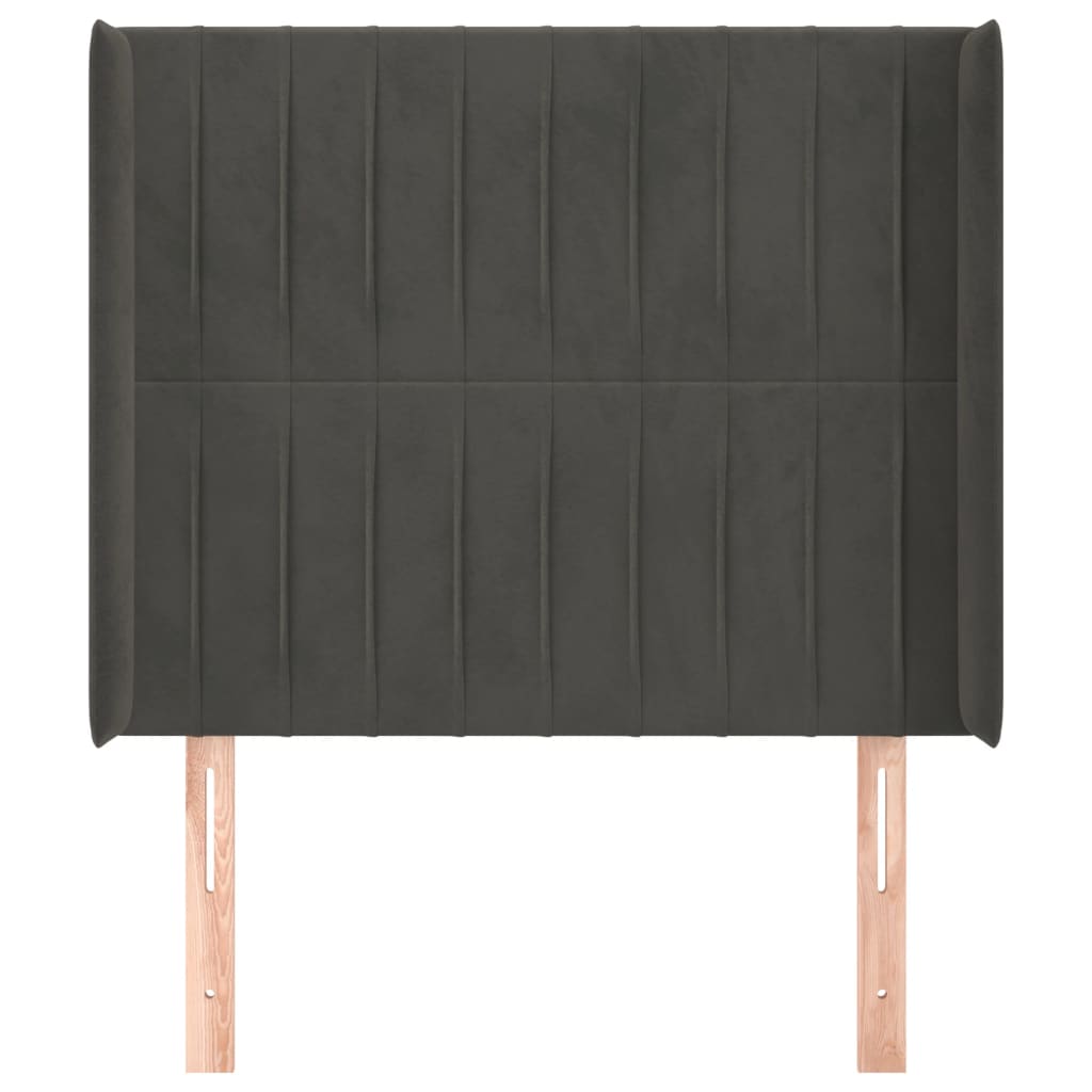 Galvūgalis su auselėmis, tamsiai pilkos,83x16x118/128cm,aksomas