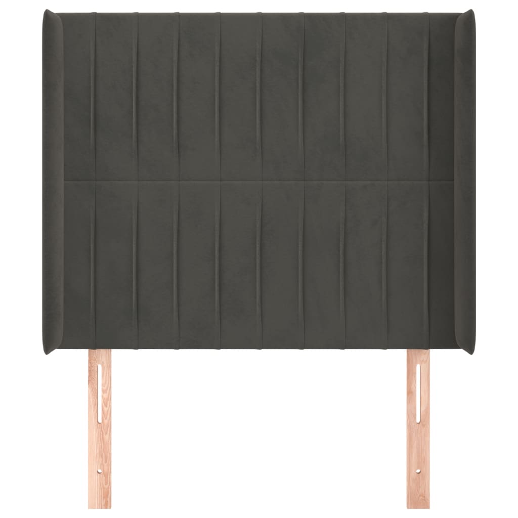 Galvūgalis su auselėmis, tamsiai pilkos,93x16x118/128cm,aksomas