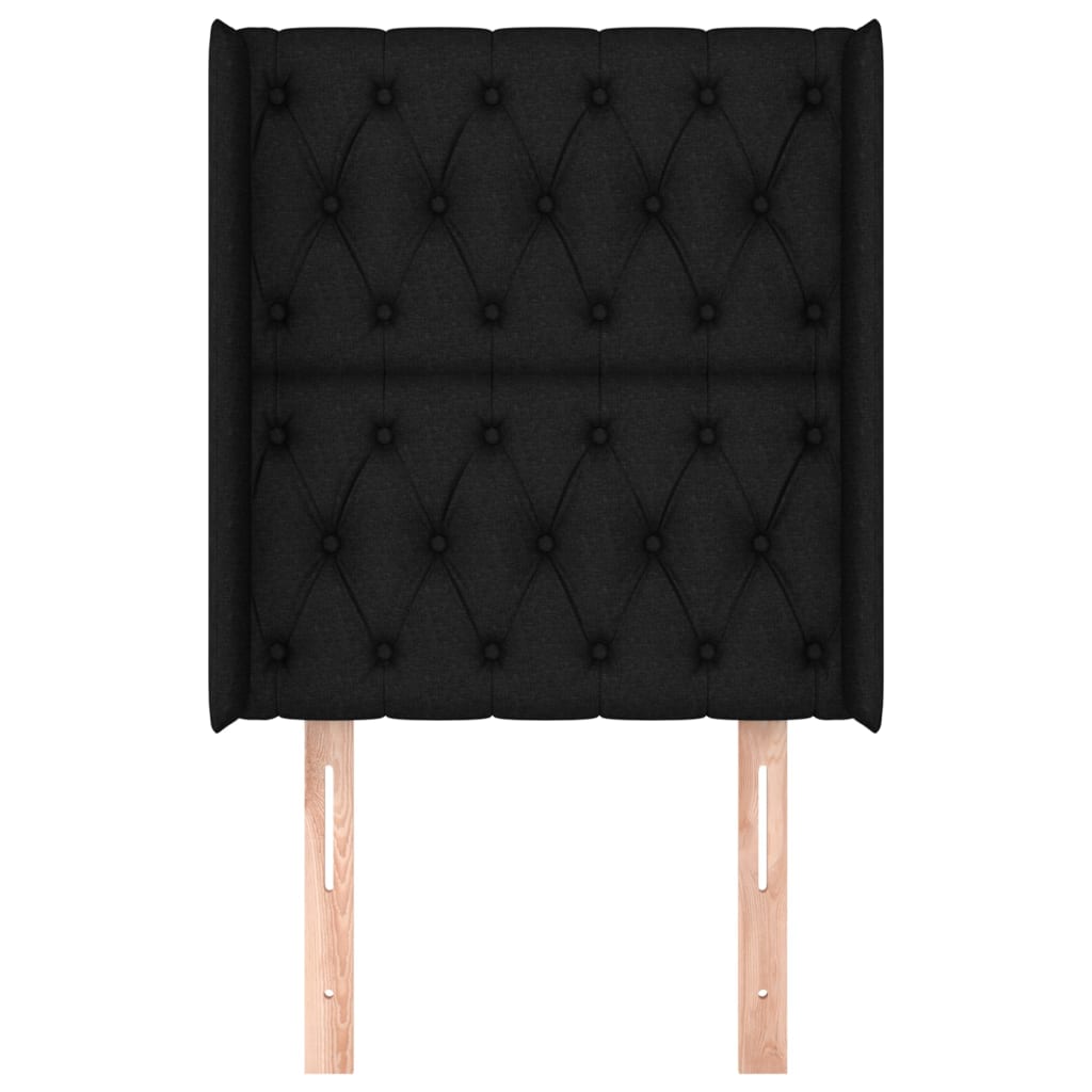 Galvūgalis su auselėmis, juodas, 83x16x118/128cm, audinys