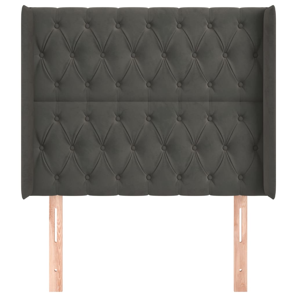 Galvūgalis su auselėmis,tamsiai pilkos,103x16x118/128cm,aksomas