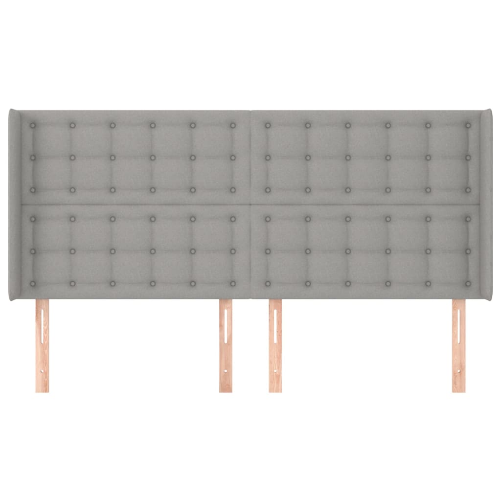 Galvūgalis su auselėmis, pilkas, 203x16x118/128 cm, audinys