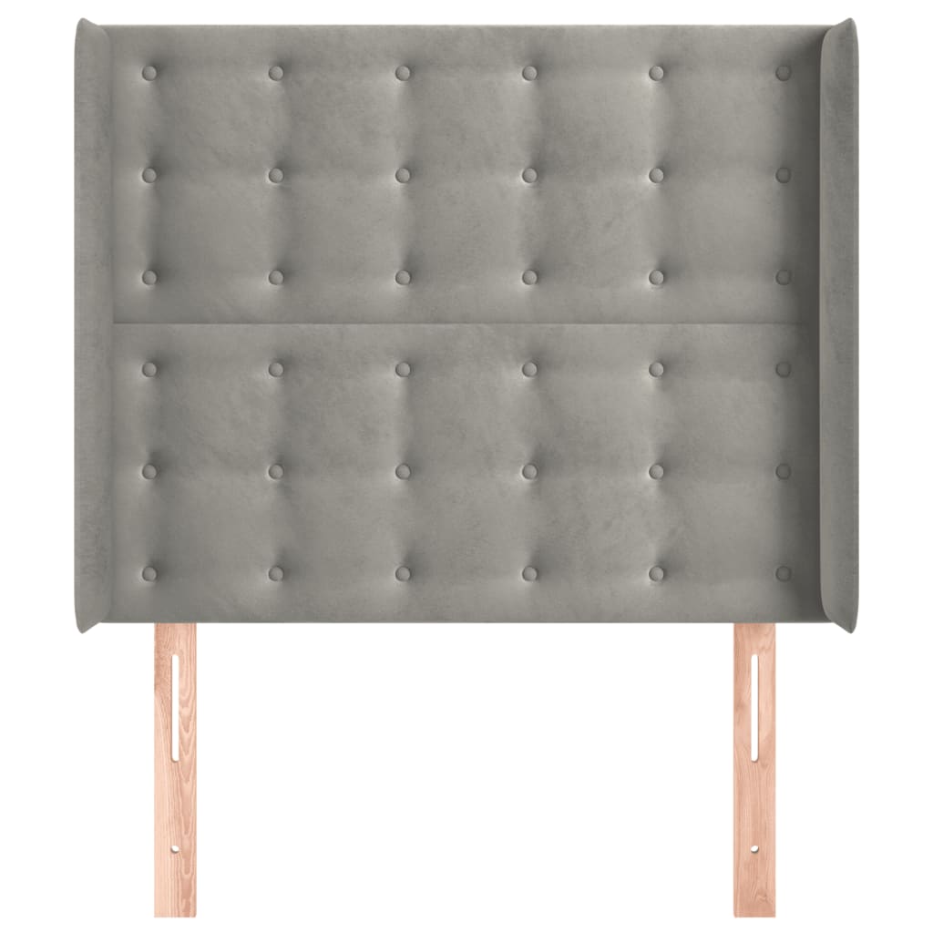 Galvūgalis su auselėmis,šviesiai pilkos,83x16x118/128cm,aksomas