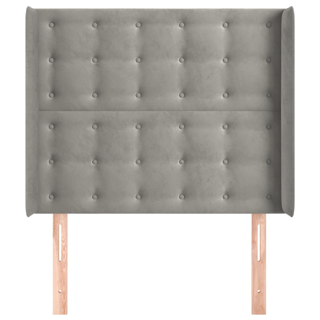 Galvūgalis su auselėmis,šviesiai pilkos,93x16x118/128cm,aksomas